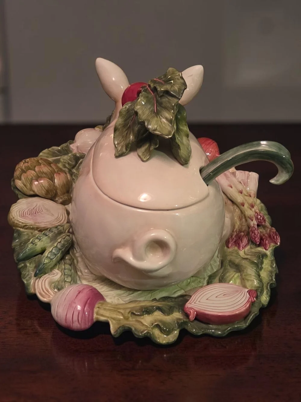 Fitz and Floyd French Market Tureen With Lid Ladle And Platter